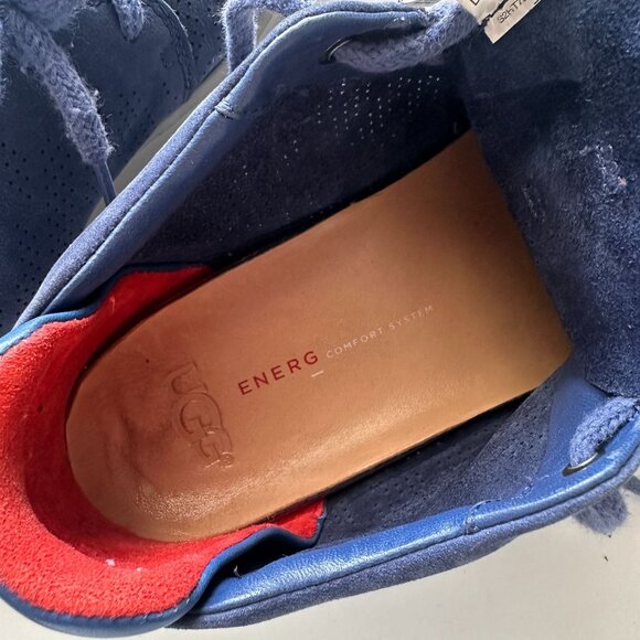 UGG Mens Larken Stripe Perf Blue Lace-Up Shoes Size 7 Suede Casual Sneakers - Picture 7 of 7